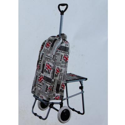 China Folding Telescopic Trolley Bag Roll Wheelchair Handle Shopping Trolley With Seat for sale