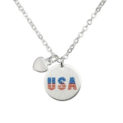 China CLASSIC American Flag USA Patriot Freedom Tags Pendant Necklace for sale