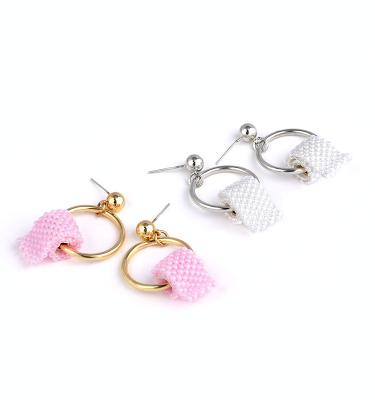 China 2021 New Cute Creative Funny Toilet Paper Dangle Earrings For Women for sale