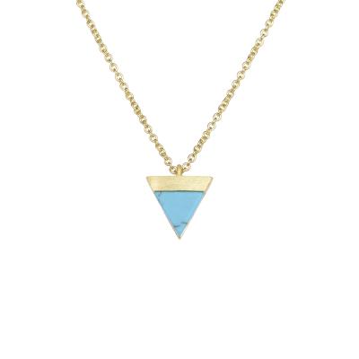 China Geometric BOHEMIA Triangle Gemstone Necklaces For Women Gold Silver Plated for sale