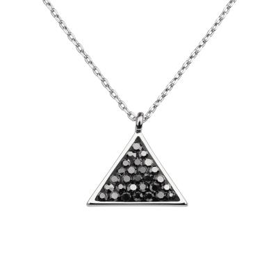 China Black Crystal Geometric Triangle Pendant Neclace from Hiphop Hiphop for Men and Women for sale