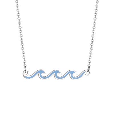 China Hot Sale Cute Ocean Spray Shape Pendant Stainless Steel Necklace for sale