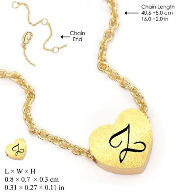 China CLASSIC Custom Made Personalized Engrave Letters Jewelry Gift Gold Heart Necklace For Women for sale