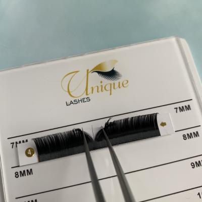 China Private Label Faux Mink Hair Lashes Volume Supplies Super Thin Silk Individual Lick Tray Ellipse Flat Licks for sale