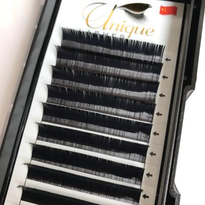 China Natural Clean Brand Volume Lash Matte Black Ellipse Flat Lash Eyelash Extension for sale