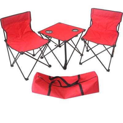 China Easy Care Outdoor Portable Camping Folding Table And Chair Set 2 Chairs And 1 Table for sale