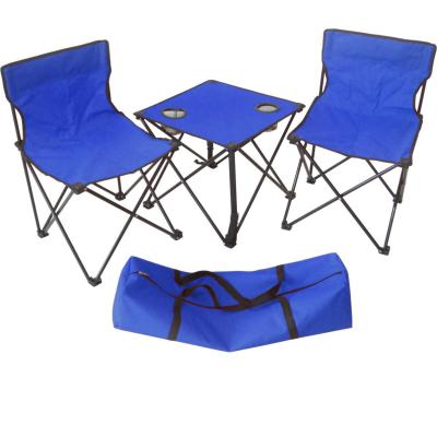 China Portable Lightweight Camping Beach Folding Table and Chair Easy-Carry Foldable Outdoor Set for Two Person for sale