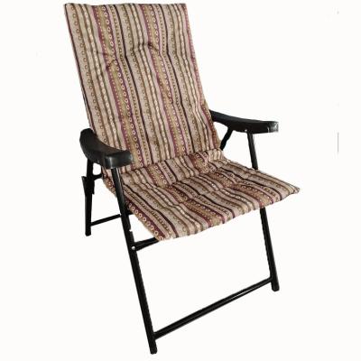 China Easy-carrying indoor and outdoor metal folding chair add comfortable cotton chair with armrest for sale