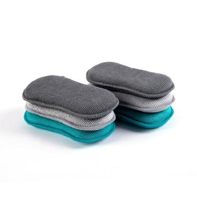 China Viable Best Price 15*9*2cm Custom High Density Sponge Microfiber Sponge Kitchen Cleaning Dish For Home for sale