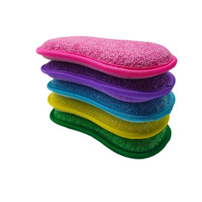 China KDIJET Sustainable Dish Washing Sponge Scouring Pad Microfiber Cleaning Sponge For Kitchen 5 Pcs for sale