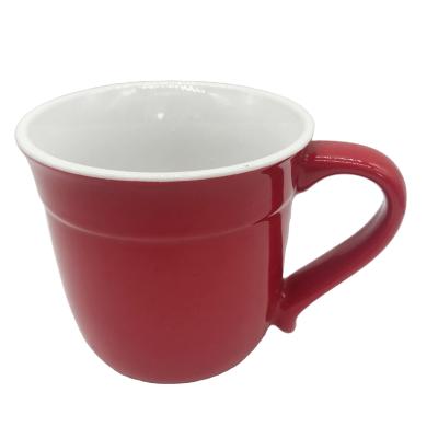 China Sustainable Customizable Wholesale 380ml 13oz Porcelain Color Glazed Ceramic Cup Mug for sale