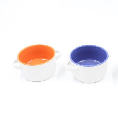 China 310ml 11oz Viable Colors Soup Ramen Cereal Ears Salad Custom Color Glazed Ceramic Bowl for sale