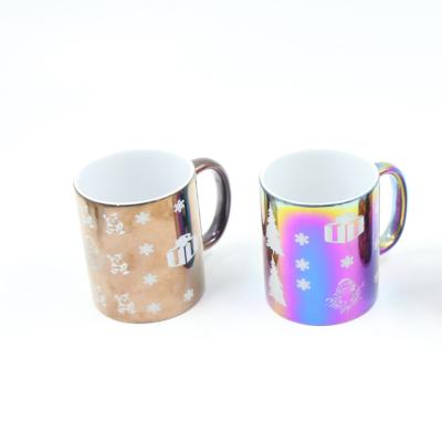 China 330ml Sustainable Customized Ceramic Sublimation Mug 11oz Coffee Mug Porcelain With Color Plating for sale