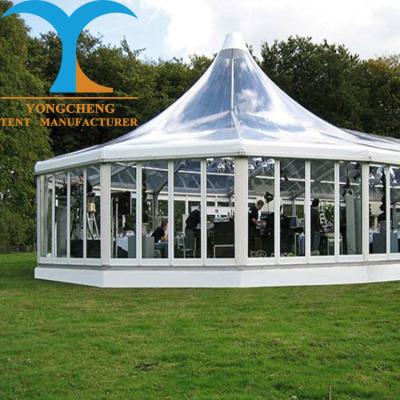 China Modern Large Outdoor Canopy Modern Outdoor Canopy Over 100 People Pagoda Glass Wall Tent For Party Event Tent for sale