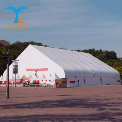 China Celebration 40x40 aluminum alloy structure transparent aircraft hangar curved tfs fishing warehouse storage marquee heart-shaped tent for sale