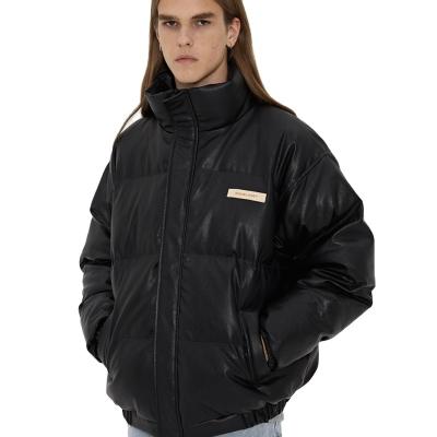 China Breathable Winter Mens Short Plus Size PU Casual Stripper Padded Coat 2021 for sale