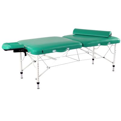 China MT Modern Ultra Light Leather PU Memory Foam Folding Metal Massager Facial Press In Aluminum Portable Massage Reiki Physiotherapy Table for sale