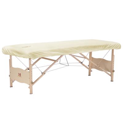 China Folded Fitted Cotton Massage Table Spa Bedspread With Hole Cloth Custom Massage Table Sheet for sale