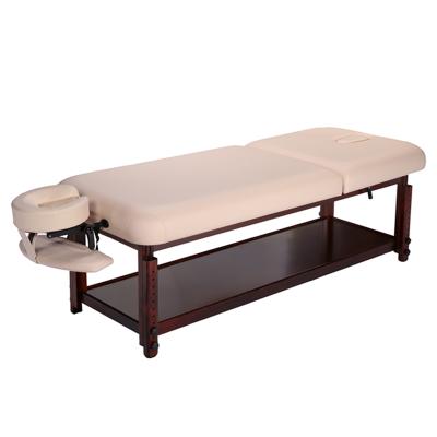 China Multifunctional Classic Wooden Bed Adjustment Tilt Salon Stationary Spa Table Physiotherapy Durable Material For Beauty for sale