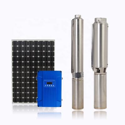 China Irrigation Permanent Magnet DC Submersible Deep Well Stainless Steel Solar Borehole Pump for sale