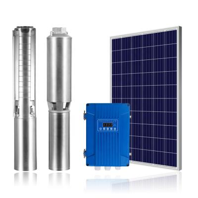 China China Best Price Irrigation 1HP 296L/min 21M System DC Pump Solar Borehole Deep Well Solar Water Pump for sale