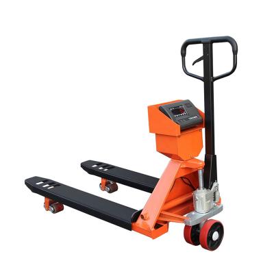 China High Efficiency Hydraulic Manual Rough Terrain Pallet Truck Scale For Weighing Recycling Electronic Scale Pallet Truck for sale