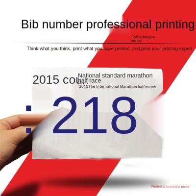 China paper & Cardboard Marathon Bib Number Athletes Stickers Sports Meeting Number Plate Cloth Digital Brand Customized Dupont Fiber Paper for sale