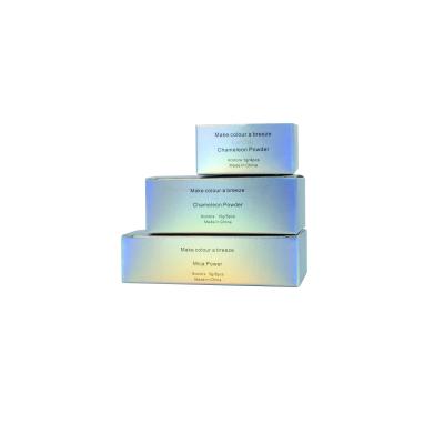 China Fancy Recyclable Recycled Paper Packaging Box Two Filled Holographic Packaging Box for sale