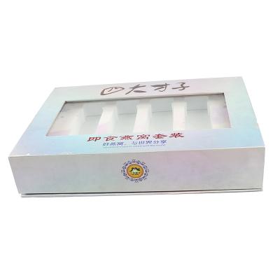 China Custom Recyclable High Quality Flat Folding Cardboard Food Packaging Gift Box With Clear Window for sale