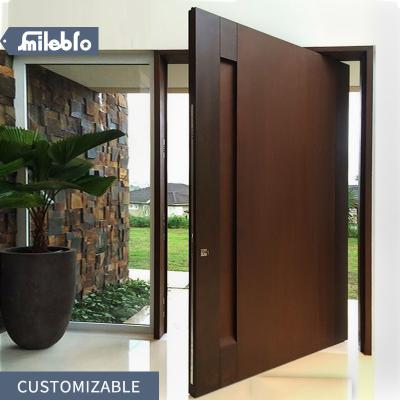 China Hot Selling Anti-theft Wooden Entrance Front Doors Gate Exterior Front Doors Front Doors Exterior Pivot Pivot Modern Design Out Doors For Villa for sale