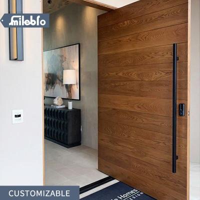 China Anti-theft Smile Bro Customized High Quality Front Security Wood Doors Exterior Solid Wood Teak Entry Pivot Door Main Door For House for sale