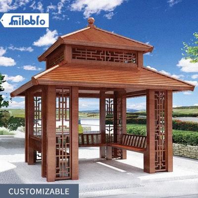 China Easily Assembled Smile Bro Patio Garden Canopy With Aluminum Metal Retractable Outdoor Pergola Canopy 10 13ft Sunshade Tent Gazebos Space PVC for sale