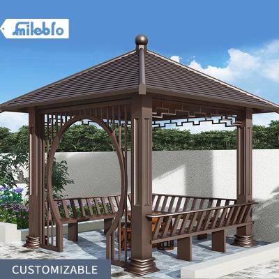 China Smile Bro hot sale easily assembled modern minimalist aluminum gazebo, good prices outdoor garden pergola, Sun rain cover tent for villa for sale