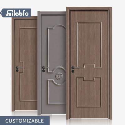 China Professional Manufacturing Bro Smile Waterproof Interior Panel Door Bedroom WPC Interior Wood PVC Door With Door Frame WC Door for sale