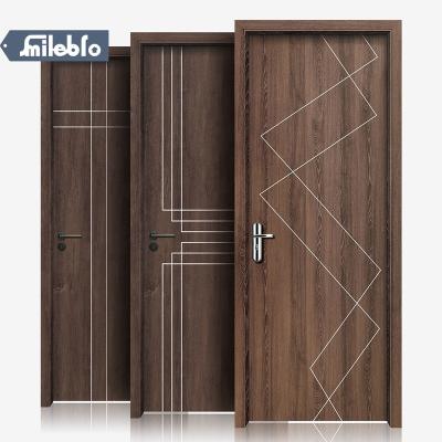 China Factory custom different size wpc doors Bro Foshan smile waterproof bedroom doors stand up low cost dark color room doors for home for sale