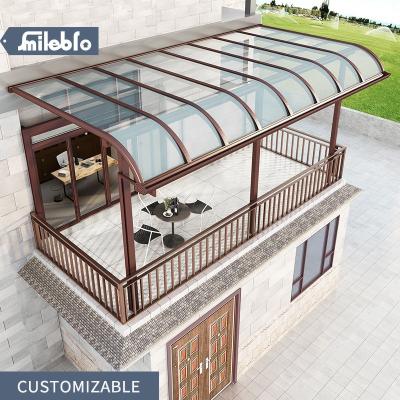 China Smile Windproof Bro Customized Villa Aluminum Alloy Curved Outdoor Tent, Aluminum Alloy Curved Glass Canopy, Villa Solarium Low Cost for sale