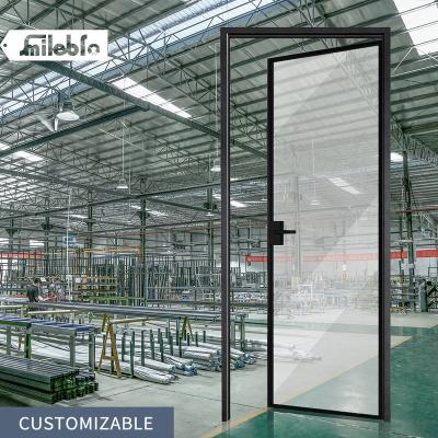 China Wholesale Waterproof Luxury Aluminum Glass Doors Wholesale Waterproof Luxury Aluminum Glass Doors Art Swing Doors Black Color Swing Doors Minimalist Aluminum Vitree for sale