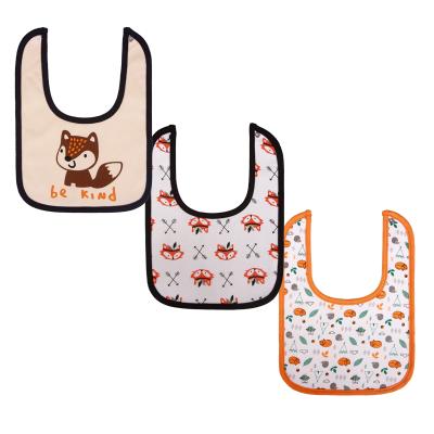 China 3 Pack Baby Bibs Cotton Viable Waterproof Saliva Towels Newborn Feeding Bibs for sale