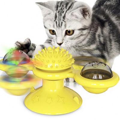 China Viable Lighter Cat Toy Scratch Itchy Cat Brush Windmill Turntable for Cats Pet Toys for sale