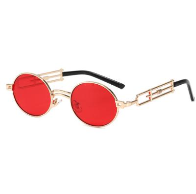 China Luxury Sunglasses 2021 Men Women Anti UV400 New Steampunk Small Round Frame Vintage Metal for sale