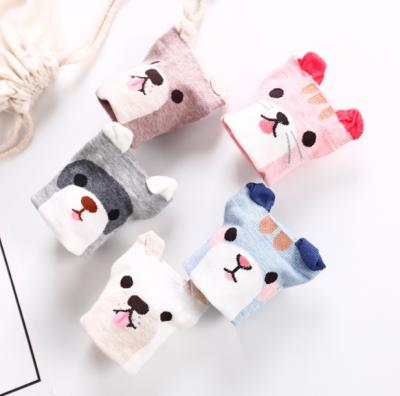 China Sustainable Fashion Printing Cute Cat Dog Short Cotton Socks Women Girl for sale