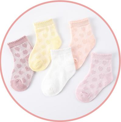 China Sustainable Children's Socks Summer Slim Mesh Boat Socks Cotton Tube Sokken For Babies for sale