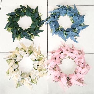 China Wholesale Artificial Garland Leaves Garland Christmas Decoration Indoor YIWAN Plastic Plant Apple Leaves and Eucalyptus Leaves for sale