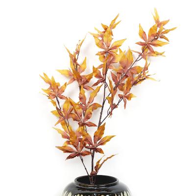 China YIWAN Top Quality Hot Selling Party Decoration Plants Multicolor Real Touch Weeding Artificial Maple Leaf Leaves For Decoration For Home Decor for sale