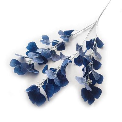 China YIWAN Decorative Artificial Leaf Silver Dollar Yarn Faux Leaf Flowers Ginkgo Biloba Leaves Eucalyptus For Christmas for sale