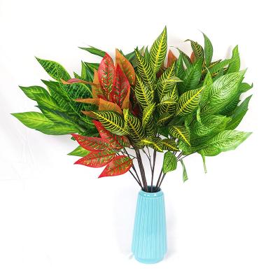 China YIWAN Plant Trifasciata Prain Garden Decor Tiger Skin Branch Artificial Large Orchid Bonsai For Home Decorative A Bunch Of Elm Leaves for sale