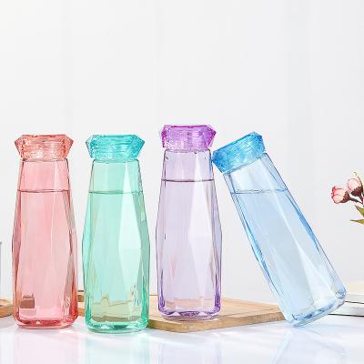 China Kitchen Storage 500ml Cyber ​​Celebrity Creative Colorful Glass Water Bottle for sale