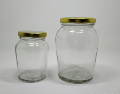 China Viable Round Preserving Glass Jar 150g 300g Honey Glass Orcio Jar With Metal HOOK Cap for sale