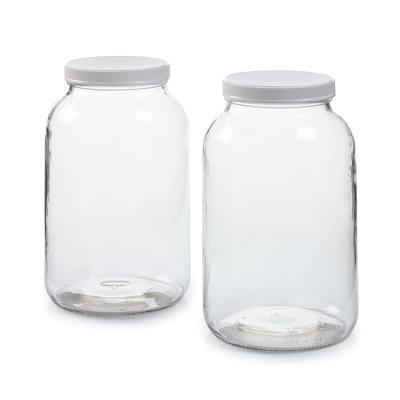 China Wholesale 1Gallon Food Storage Gallon Microwavable Pickles Large Glass Jar With Plastic Lid for sale