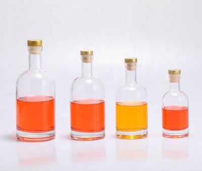 China Mini 50ml 100ml 200ml 250ml Beverage Vodka Spirit Glass Bottle For Liquor With Cork for sale